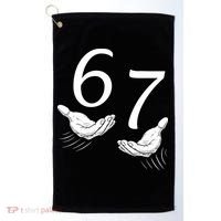 Six Seven 67 6-7 Kids 67 Meme Hands Funny Golf Towel thumb 0