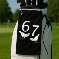 Six Seven 67 6-7 Kids 67 Meme Hands Funny Golf Towel thumb 2