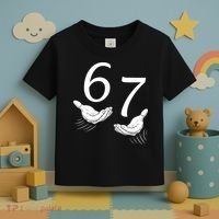 Six Seven 67 6-7 Kids 67 Meme Hands Funny Toddler T-Shirt thumb 3