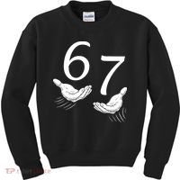 Six Seven 67 6-7 Kids 67 Meme Hands Funny Kids Sweatshirt thumb 0