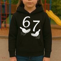 Six Seven 67 6-7 Kids 67 Meme Hands Funny Kids Hoodie thumb 3