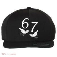 Six Seven 67 6-7 Kids 67 Meme Hands Funny Wool Snapback Cap thumb 0