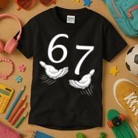 Six Seven 67 6-7 Kids 67 Meme Hands Funny Kids T-Shirt thumb 3