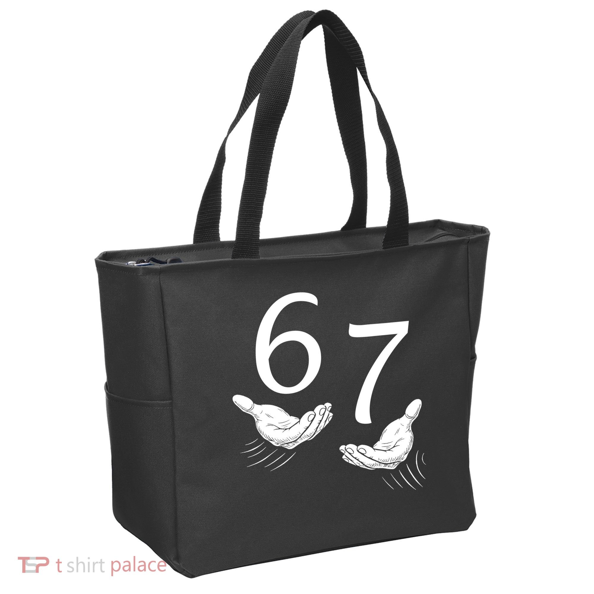 Six Seven 67 6-7 Kids 67 Meme Hands Funny Tote Bag