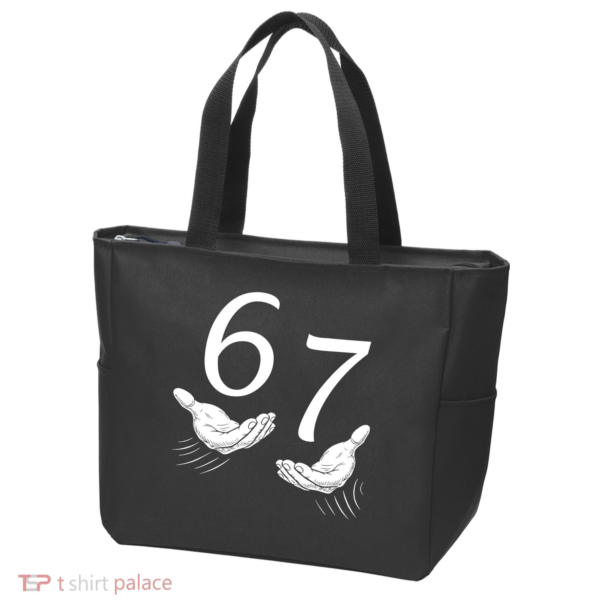 Six Seven 67 6-7 Kids 67 Meme Hands Funny Tote Bag