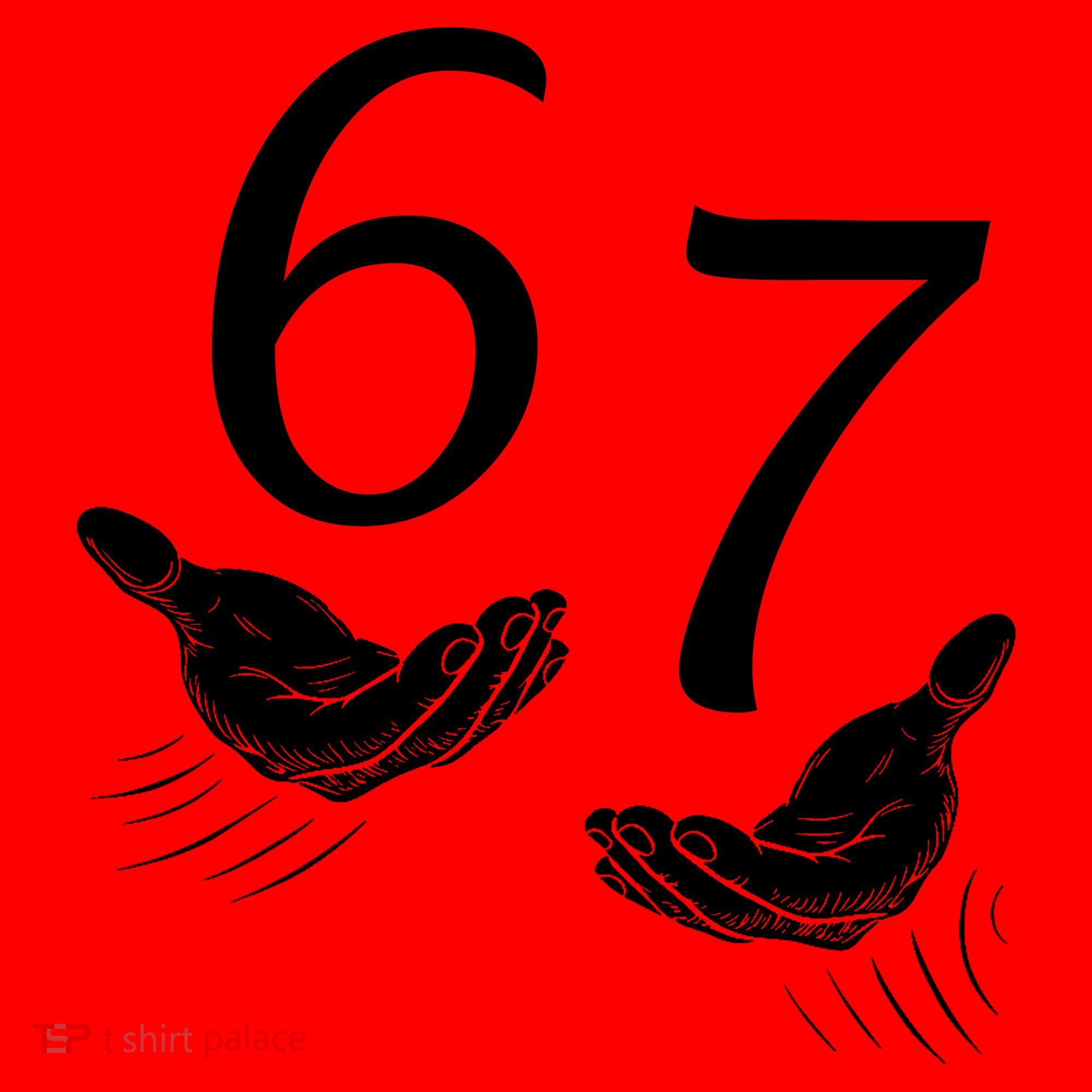 Six Seven 67 6-7 Kids 67 Meme Hands Funny Santa Hat