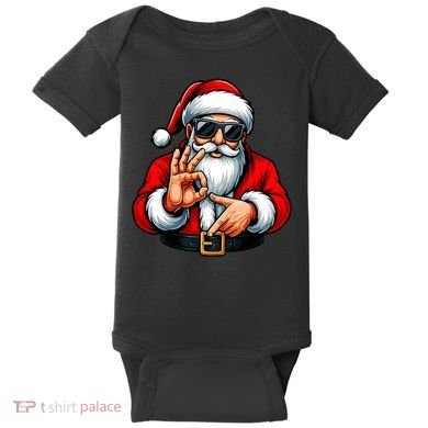 Six Seven 6 7 Meme Santa Christmas Baby Bodysuit