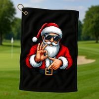 Six Seven 6 7 Meme Santa Christmas Golf Towel thumb 1