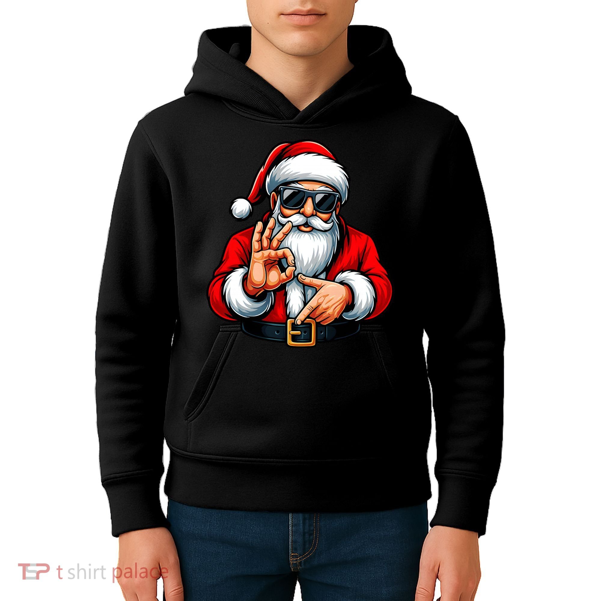 Six Seven 6 7 Meme Santa Christmas Kids Hoodie