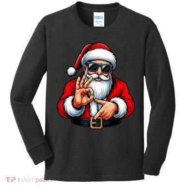Six Seven 6 7 Meme Santa Christmas Kids Long Sleeve Shirt