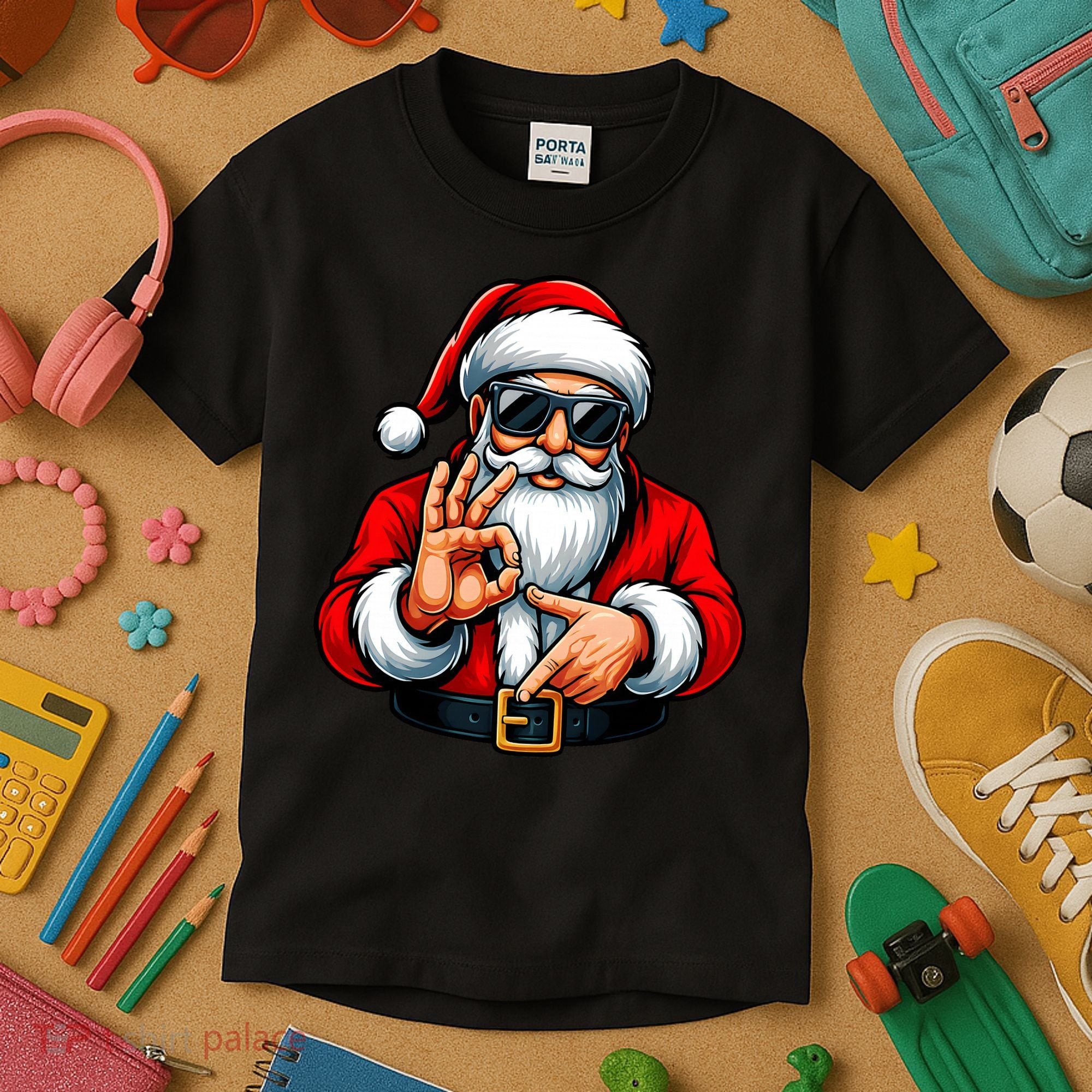 Six Seven 6 7 Meme Santa Christmas Kids T-Shirt