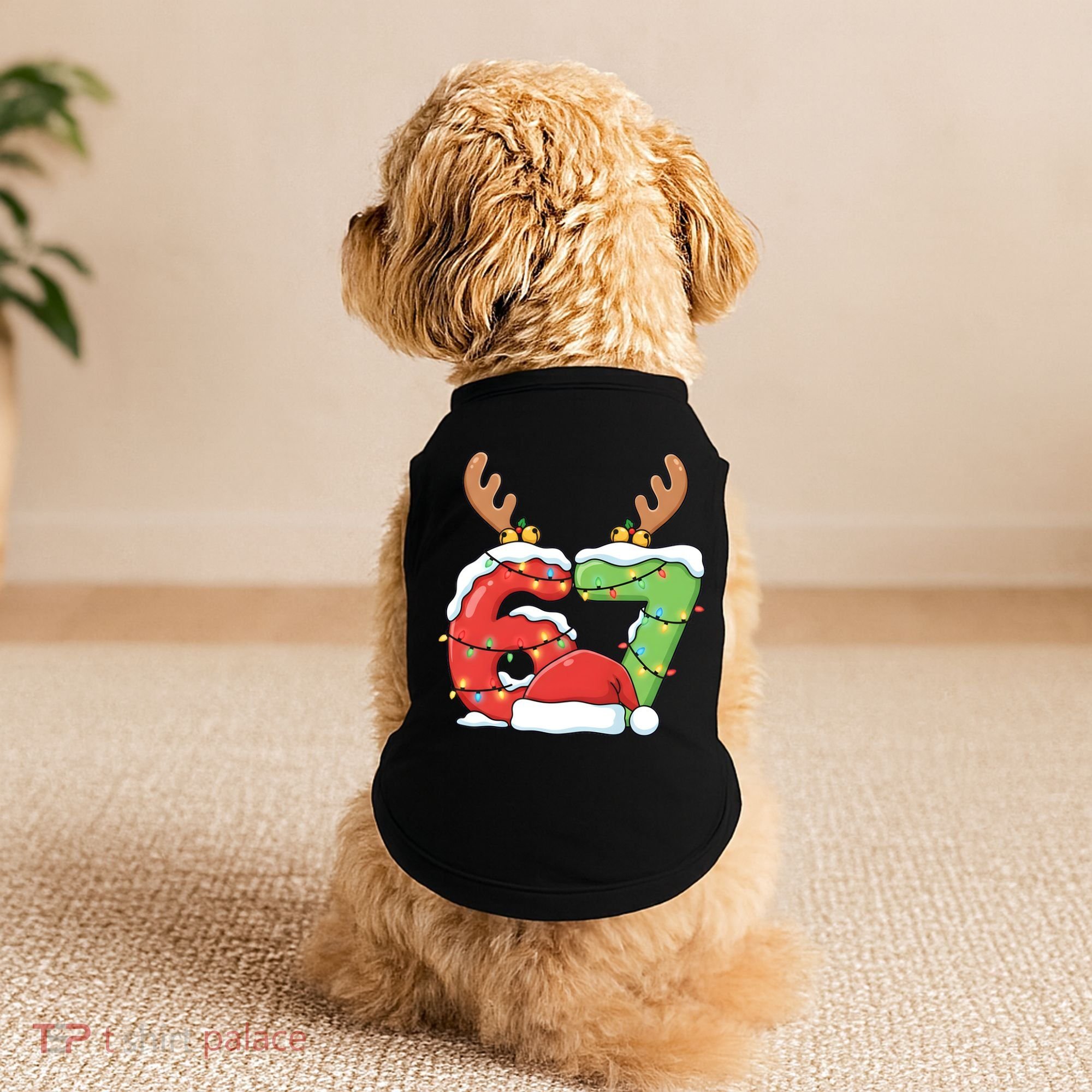 Six Seven 67 Funny Teacher Christmas Doggie Tank