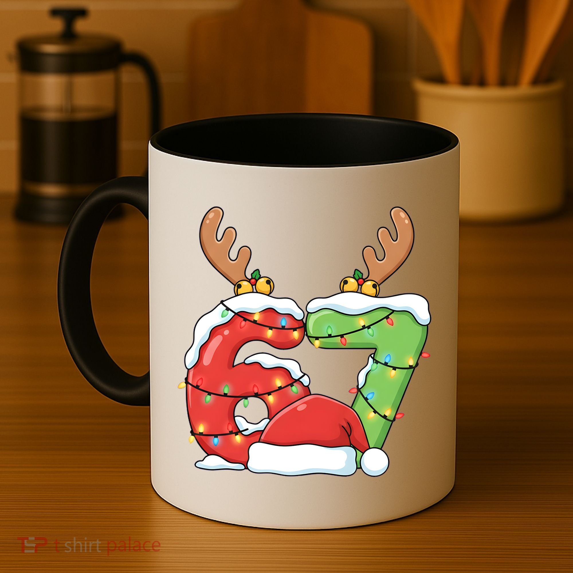 Six Seven 67 Funny Teacher Christmas Coffee Mug