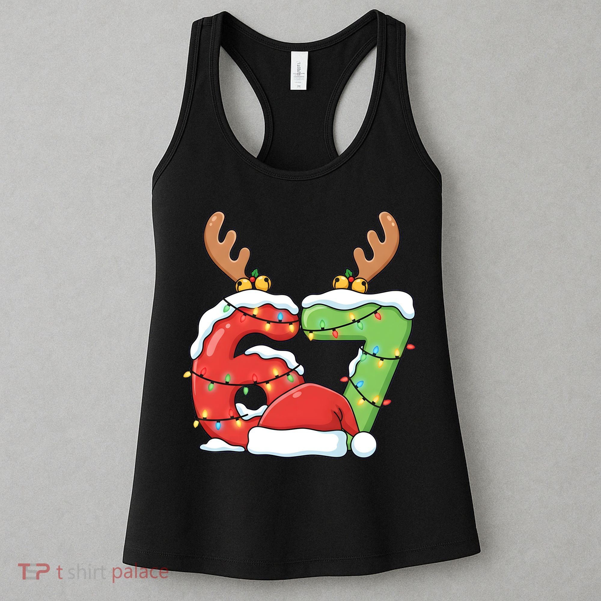 Six Seven 67 Funny Teacher Christmas Women's Tank Top