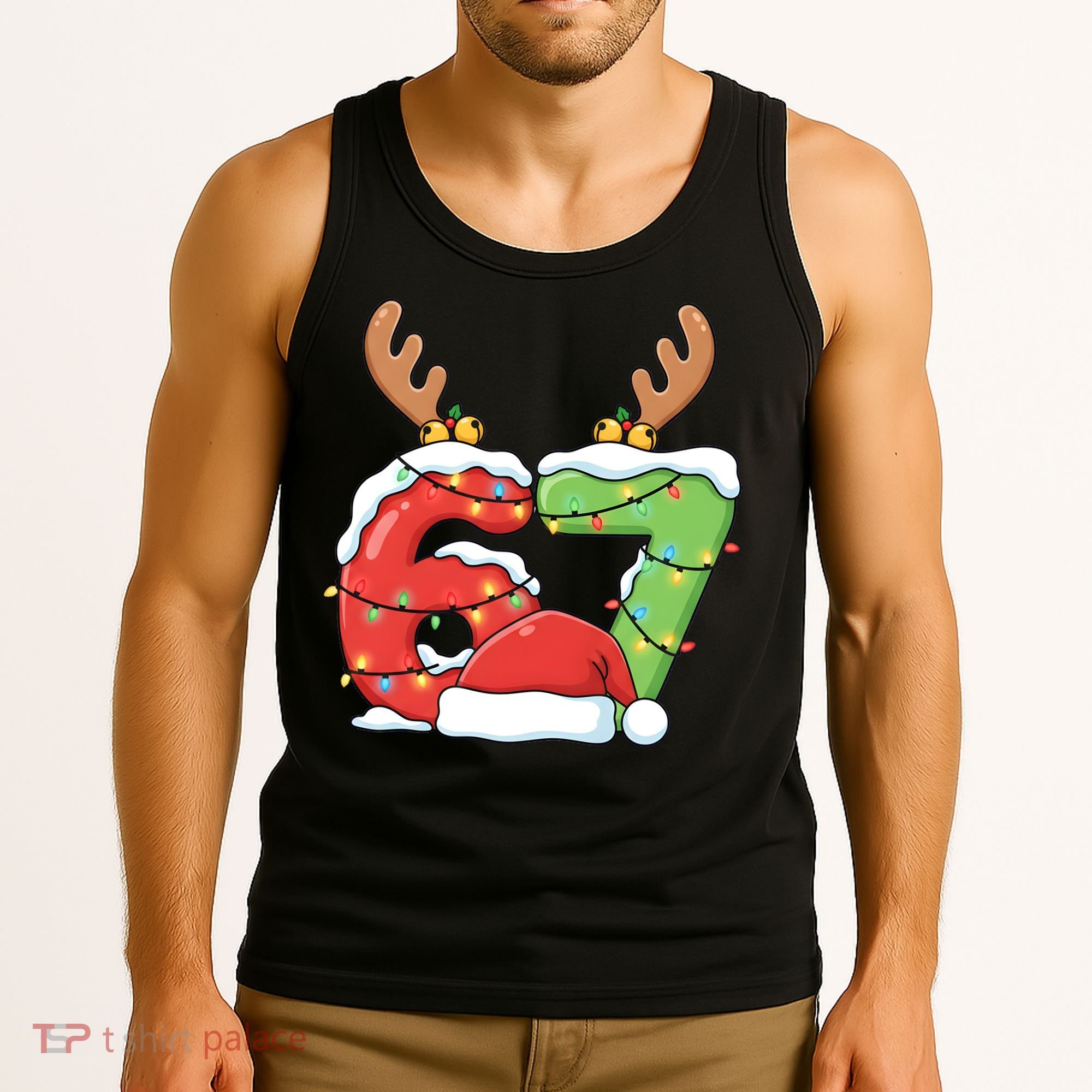 Six Seven 67 Funny Teacher Christmas Tank Top