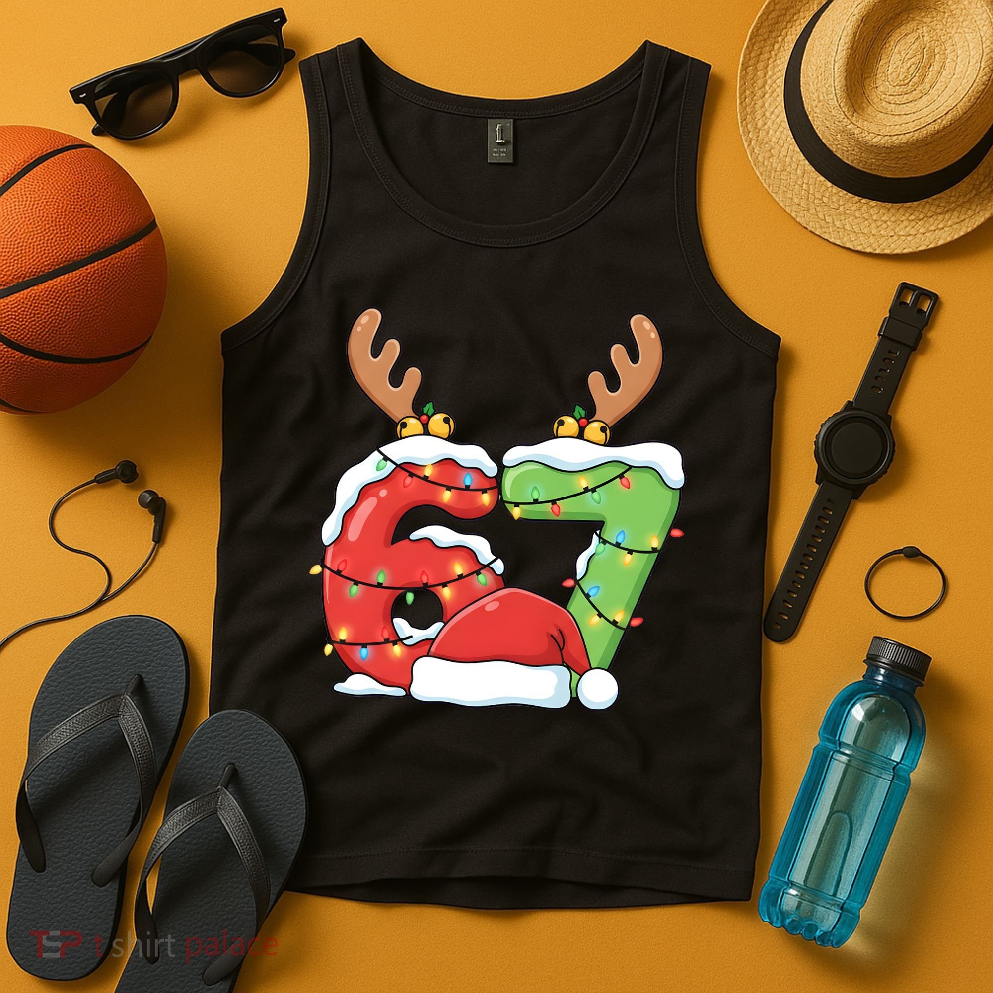 Six Seven 67 Funny Teacher Christmas Tank Top