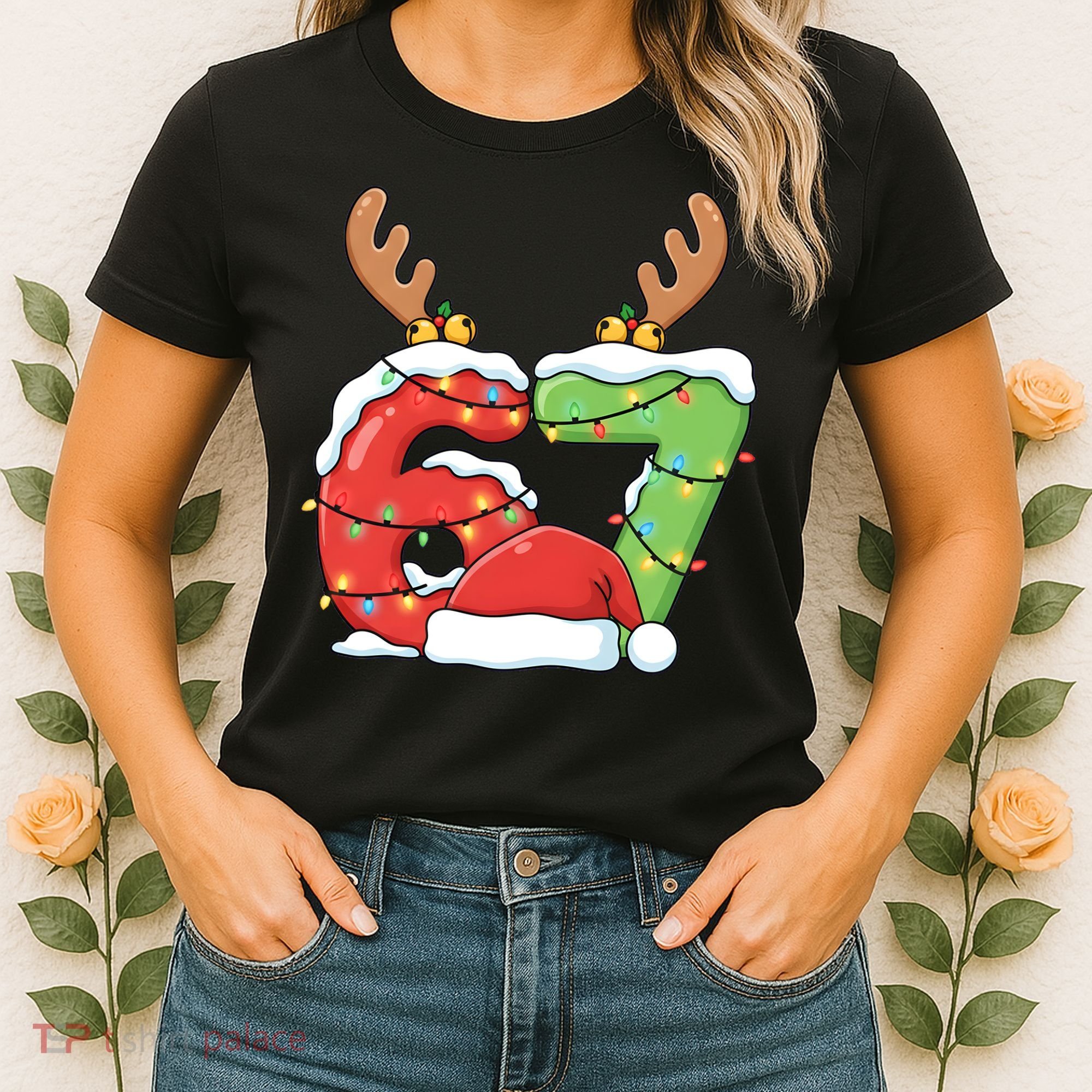Six Seven 67 Funny Teacher Christmas Women's T-Shirt