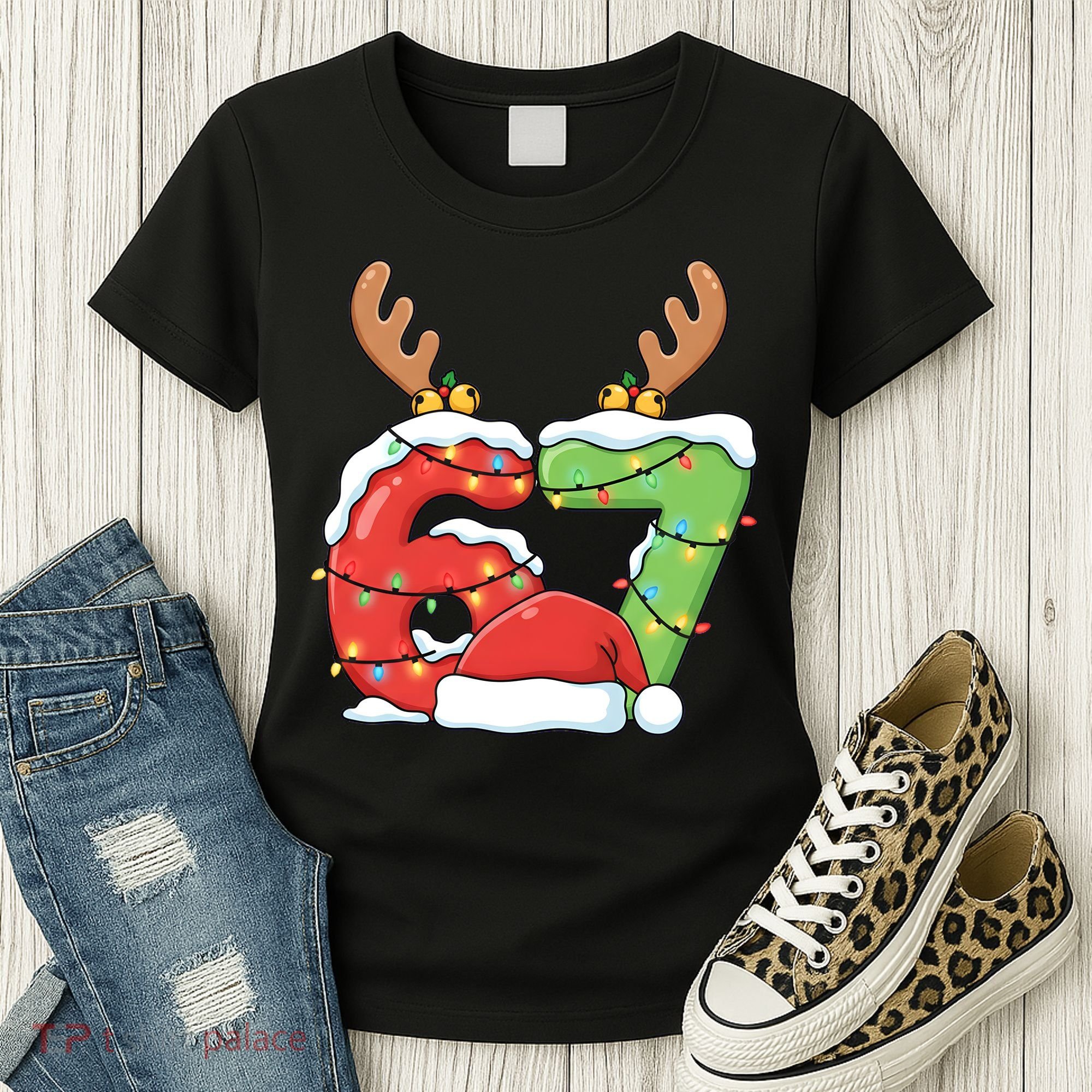 Six Seven 67 Funny Teacher Christmas Women's T-Shirt