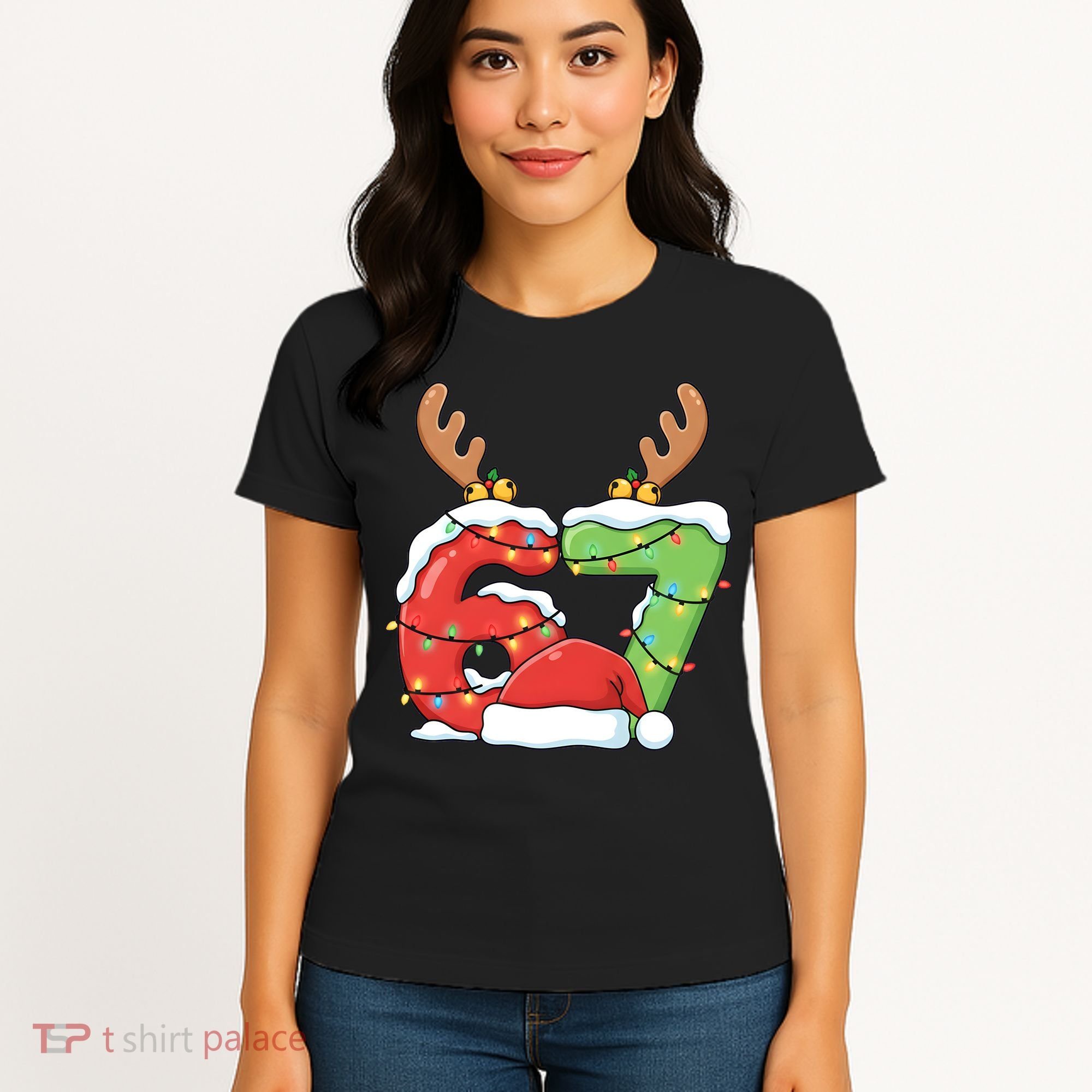 Six Seven 67 Funny Teacher Christmas Women's T-Shirt