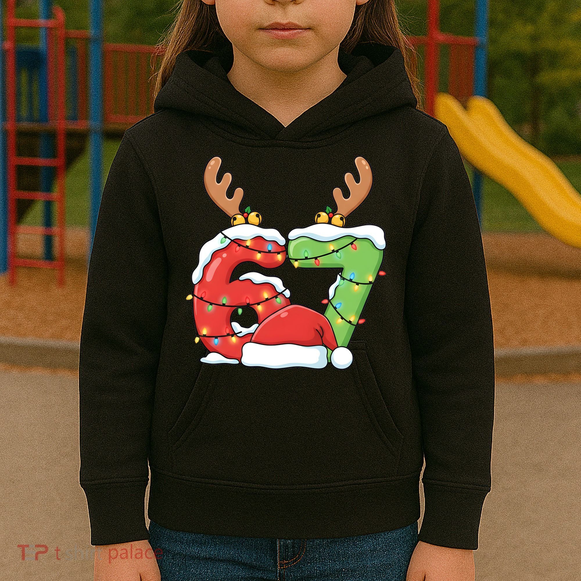 Six Seven 67 Funny Teacher Christmas Kids Hoodie