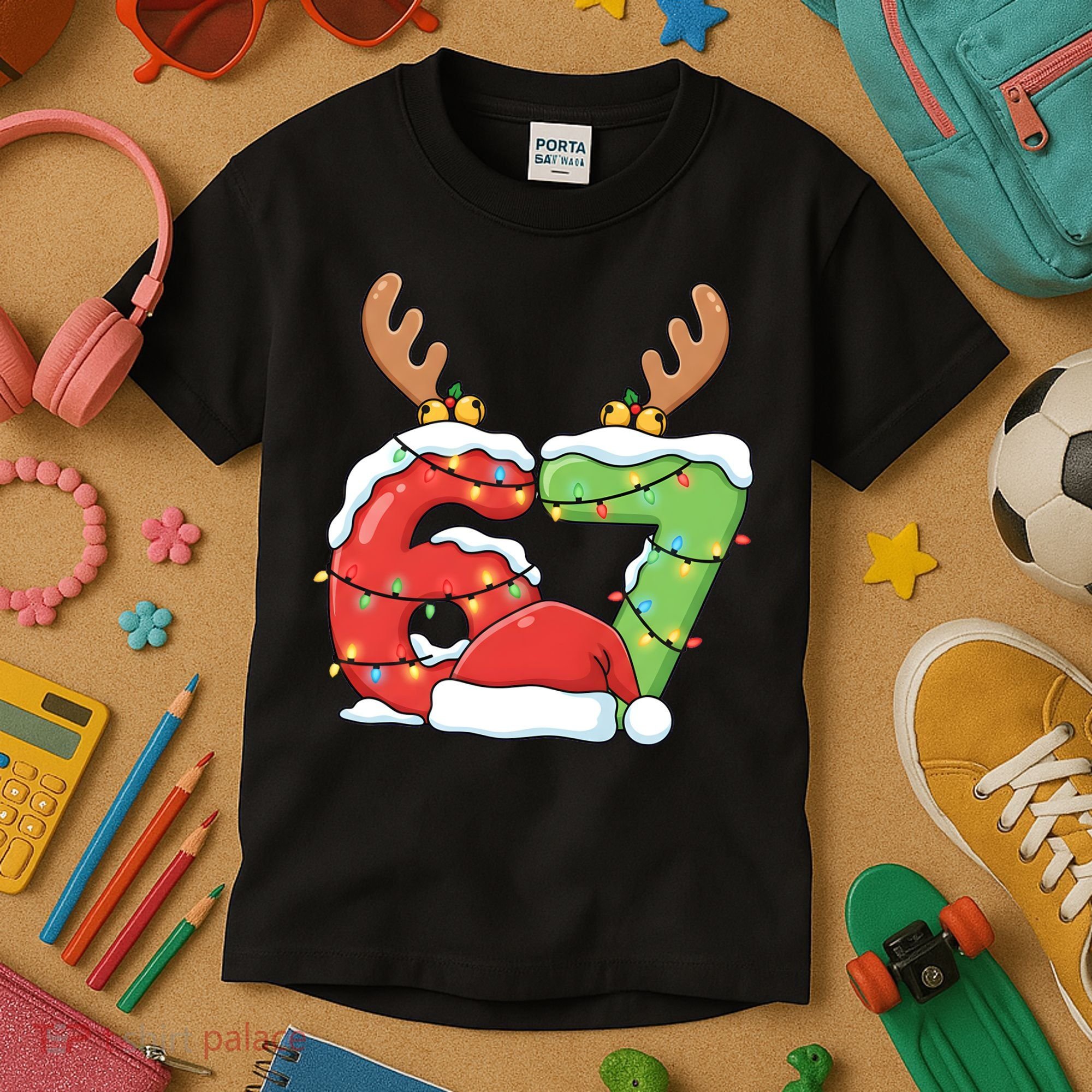 Six Seven 67 Funny Teacher Christmas Kids T-Shirt