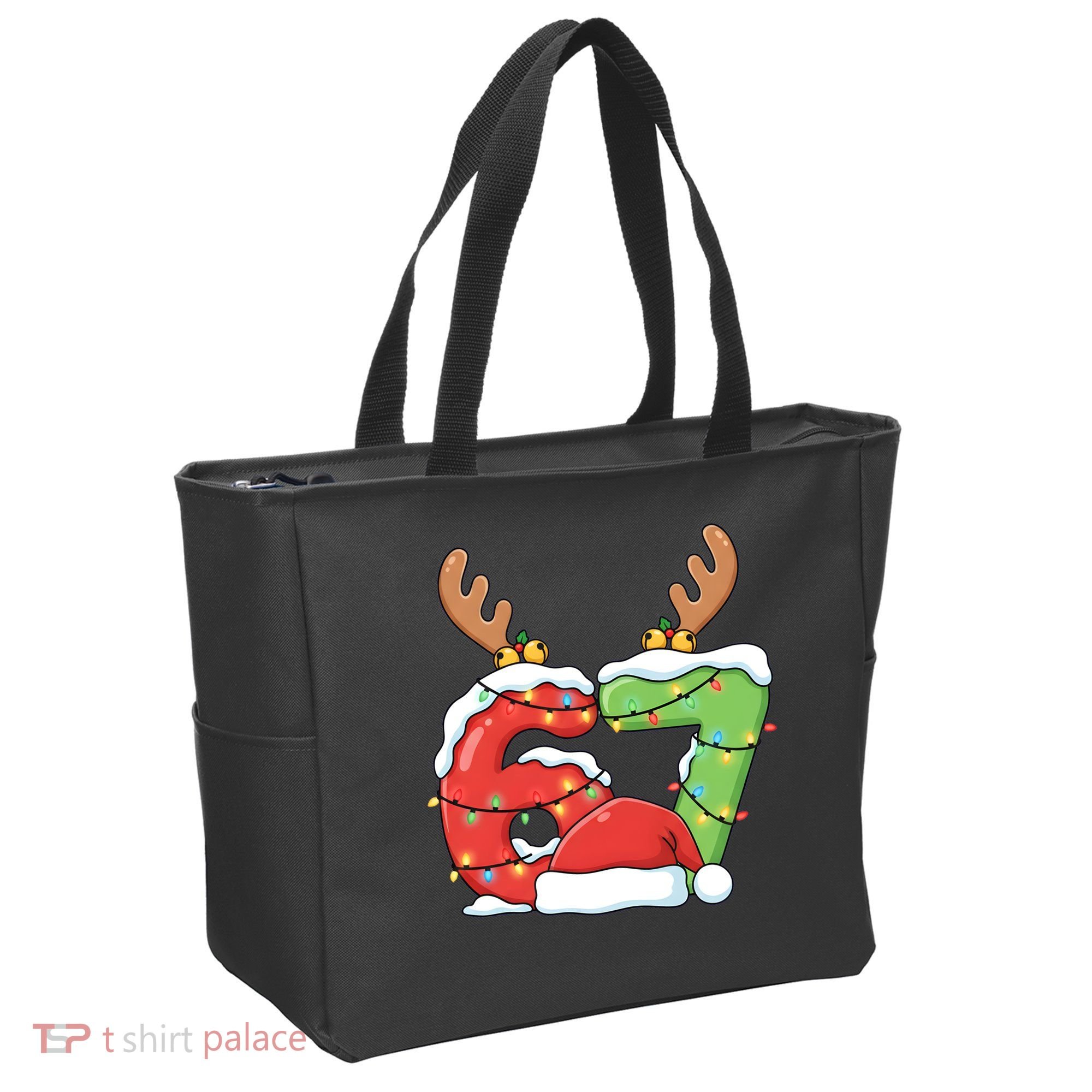 Six Seven 67 Funny Teacher Christmas Tote Bag