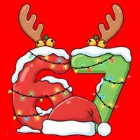 Six Seven 67 Funny Teacher Christmas Santa Hat thumb 1