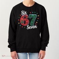 Six Seven 67 6-7 Christmas Lights Xmas Meme Women's Sweatshirt thumb 0
