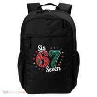 Six Seven 67 6-7 Christmas Lights Xmas Meme Backpack thumb 0