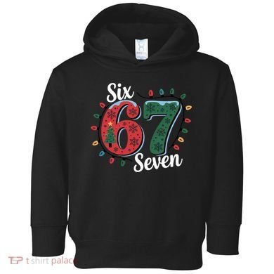 Six Seven 67 6-7 Christmas Lights Xmas Meme Toddler Hoodie