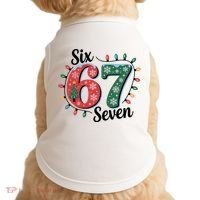Six Seven 67 6-7 Christmas Lights Xmas Meme Doggie Tank thumb 0