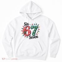 Six Seven 67 6-7 Christmas Lights Xmas Meme Hoodie thumb 0