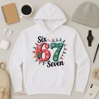 Six Seven 67 6-7 Christmas Lights Xmas Meme Hoodie thumb 3