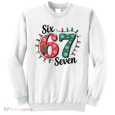 Six Seven 67 6-7 Christmas Lights Xmas Meme Sweatshirt