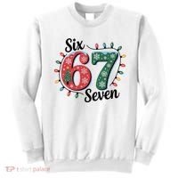 Six Seven 67 6-7 Christmas Lights Xmas Meme Sweatshirt thumb 0