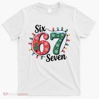 Six Seven 67 6-7 Christmas Lights Xmas Meme T-Shirt thumb 0