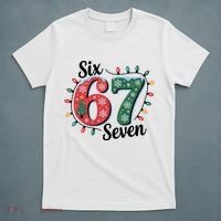 Six Seven 67 6-7 Christmas Lights Xmas Meme T-Shirt thumb 5