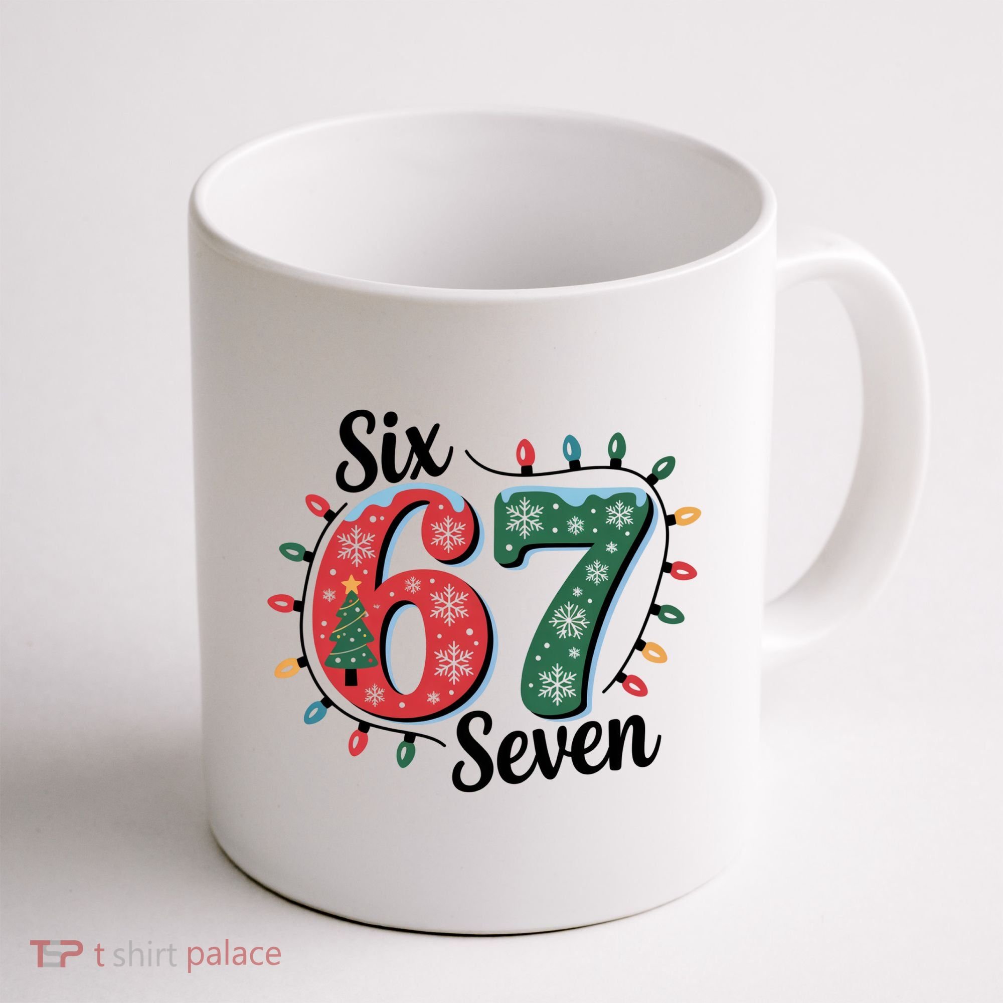 Six Seven 67 6-7 Christmas Lights Xmas Meme Coffee Mug
