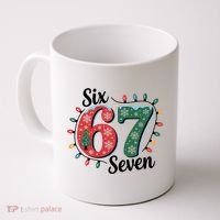 Six Seven 67 6-7 Christmas Lights Xmas Meme Coffee Mug thumb 0