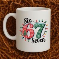 Six Seven 67 6-7 Christmas Lights Xmas Meme Coffee Mug thumb 2