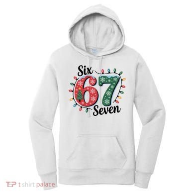 Six Seven 67 6-7 Christmas Lights Xmas Meme Women's Hoodie