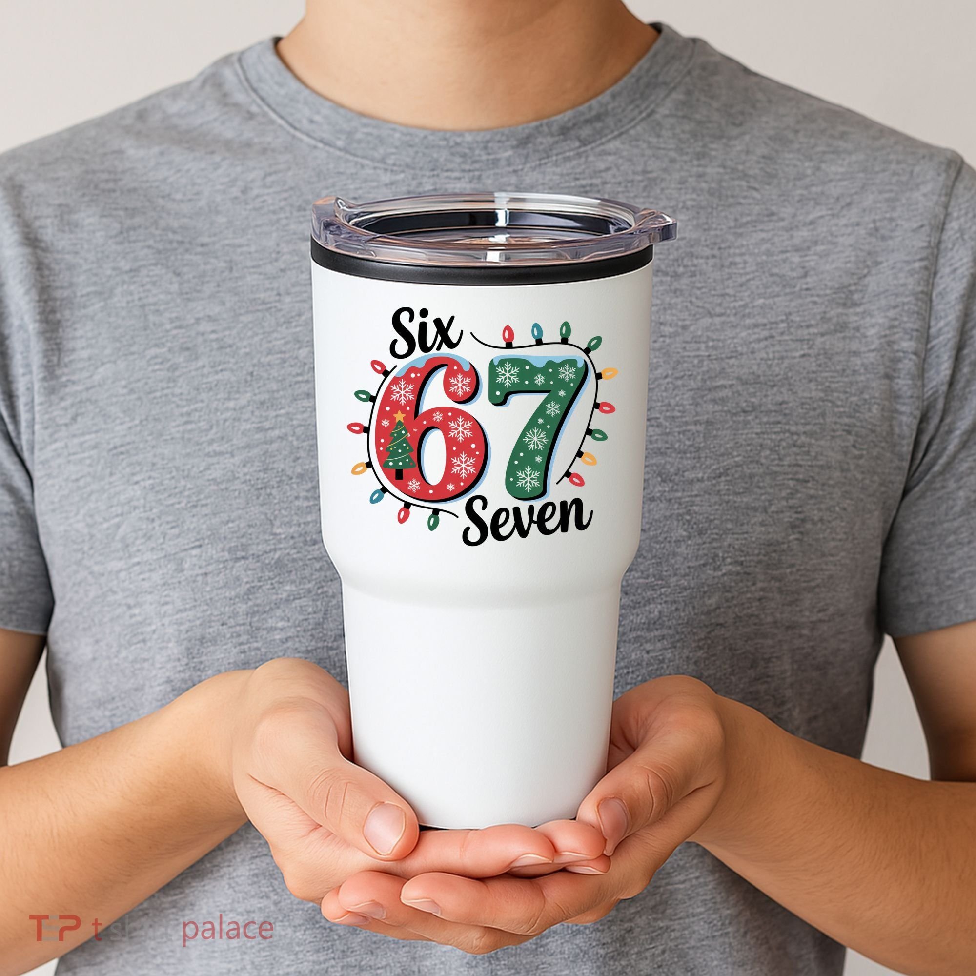 Six Seven 67 6-7 Christmas Lights Xmas Meme Tumbler
