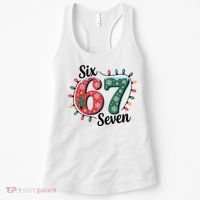 Six Seven 67 6-7 Christmas Lights Xmas Meme Women's Tank Top thumb 0
