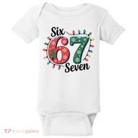 Six Seven 67 6-7 Christmas Lights Xmas Meme Baby Bodysuit thumb 0