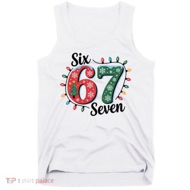 Six Seven 67 6-7 Christmas Lights Xmas Meme Tank Top