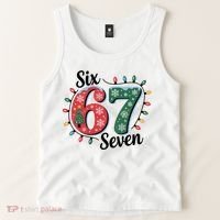 Six Seven 67 6-7 Christmas Lights Xmas Meme Tank Top thumb 2
