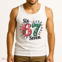 Six Seven 67 6-7 Christmas Lights Xmas Meme Tank Top thumb 3