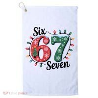 Six Seven 67 6-7 Christmas Lights Xmas Meme Golf Towel thumb 0