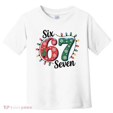 Six Seven 67 6-7 Christmas Lights Xmas Meme Toddler T-Shirt