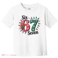 Six Seven 67 6-7 Christmas Lights Xmas Meme Toddler T-Shirt thumb 0